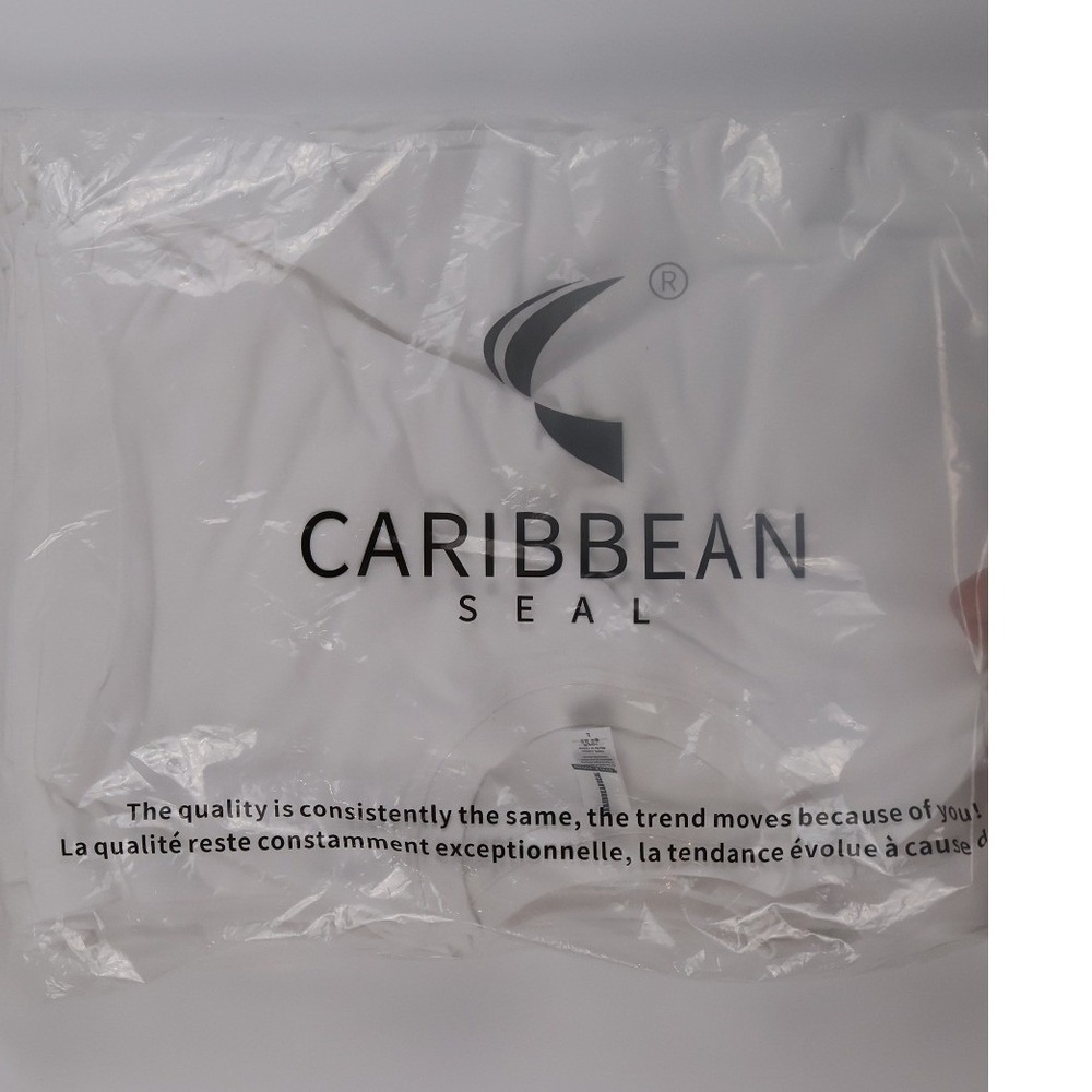 5-Pack Caribbean Seal T-Shirt Crewneck L White Cotton Casual Essential 39000